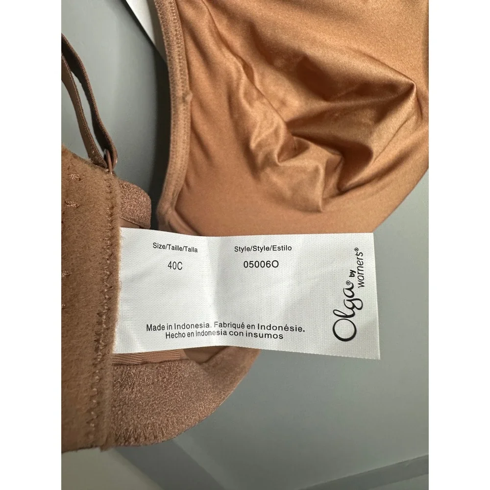 Olga by Warner's Cushioned Comfort Underwire Bra 40C Tan 05006O NWT - Picture 8 of 10